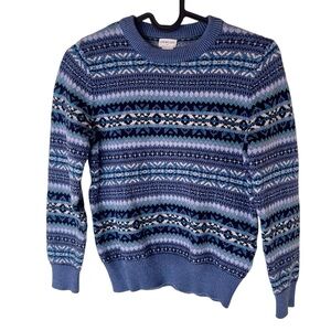 Crewcuts Men's Blue Patterned Crewneck Sweater